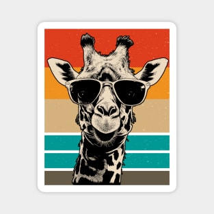 Funny Retro Giraffe with Sunglasses Magnet