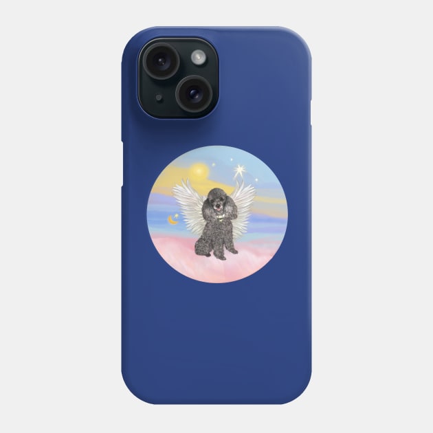 Silver Toy Poodle Angel in Heaven's Clouds Phone Case by Dogs Galore and More