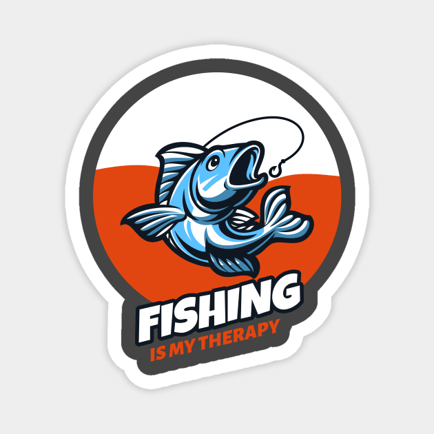 Fishing is my therapy 2 Magnet by Cectees