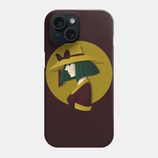 lady wearing yellow hat Phone Case