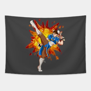 Chun-Li Kick! Tapestry