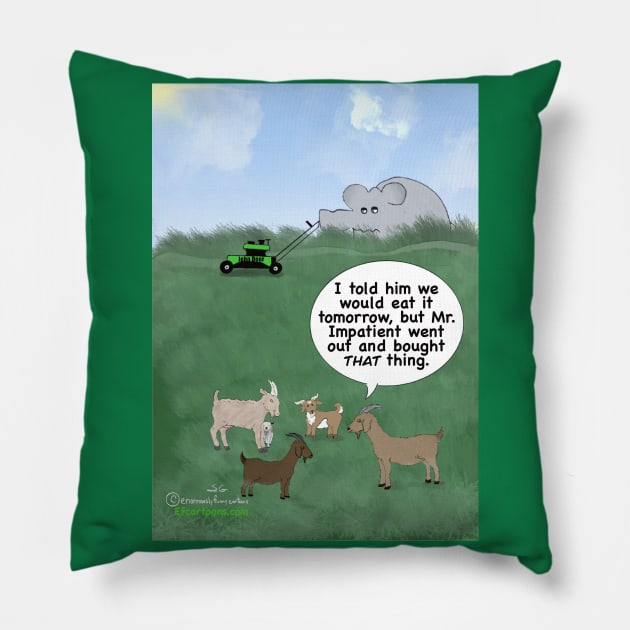 Enormously Funny Cartoons Labor Disputes Pillow by Enormously Funny Cartoons