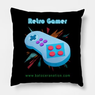 Retro Gamer Logo 10 Pillow