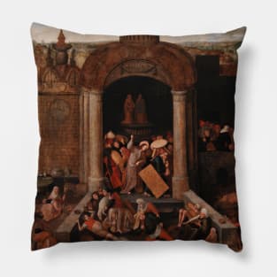Christ Driving the Traders from the Temple by Pieter Bruegel the Elder Pillow