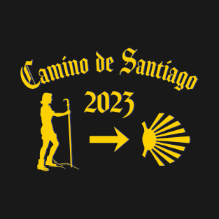 Camino de Santiago de Compostela Female Pilgrim 2023 T-Shirt