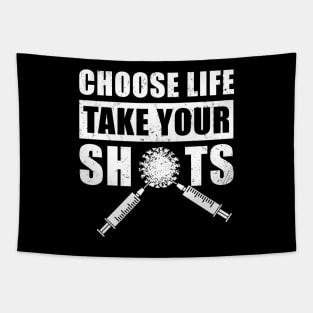 Choose Life, Take Your Shots, Covid Vaccination Tapestry