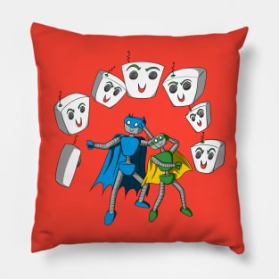 Joke-Bot torments BatBot and RoBot Pillow