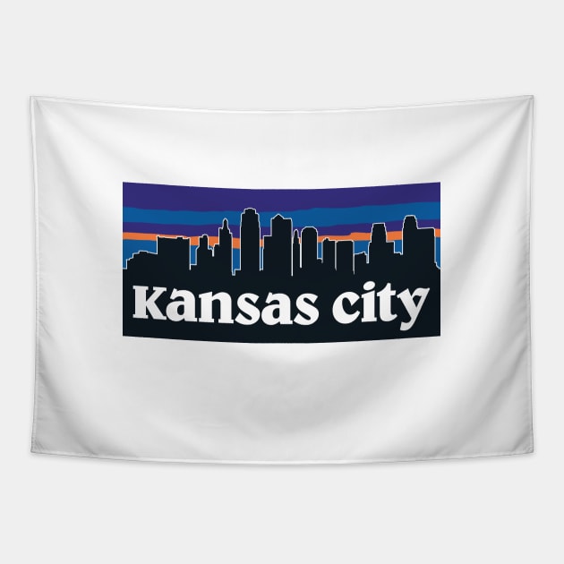 Kansas City Skyline Tapestry by bellamuert3