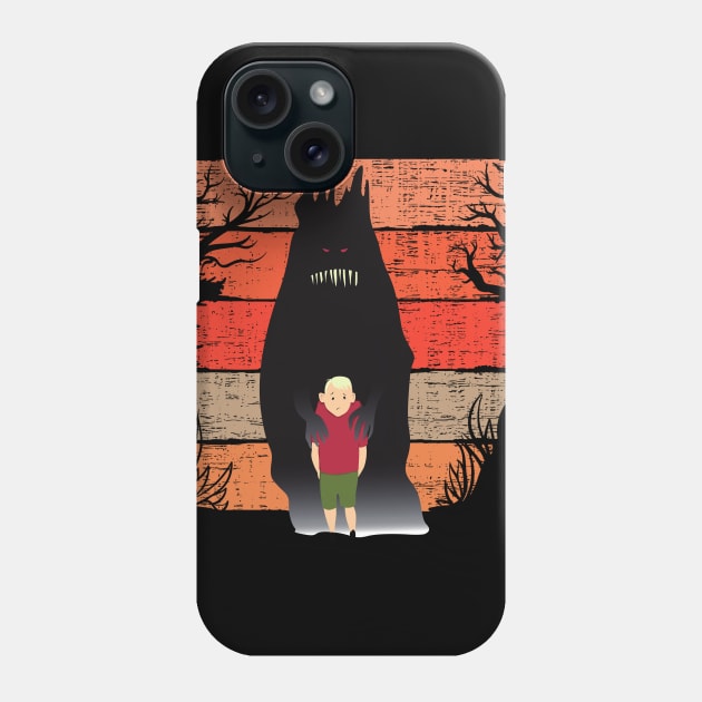 Scary Krampus Christmas Vintage Sunset Devil Phone Case by Nonconformist