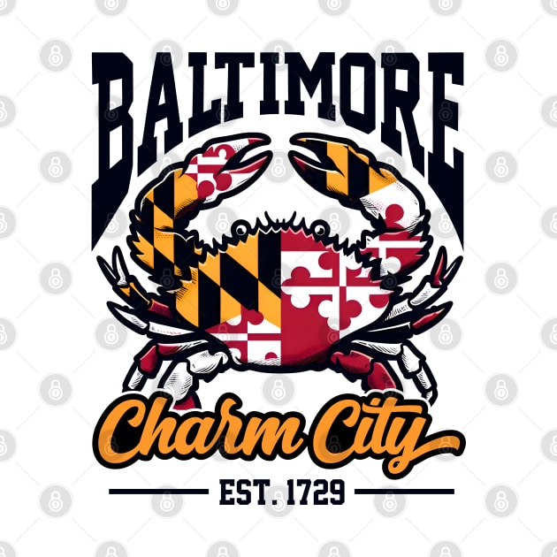 Baltimore Charm City Crab by DetourShirts