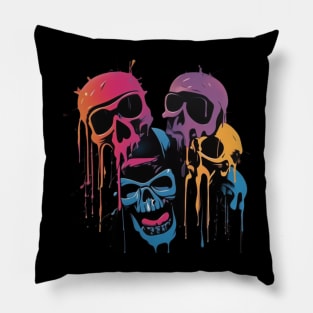 SPRAYED SKULLS Pillow