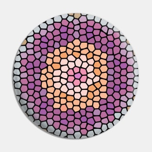 Painted Glass Pattern of Blue, Purple, Orange and Pink Pin