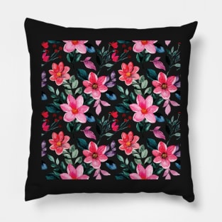 Pink and Purple Flowers Pillow