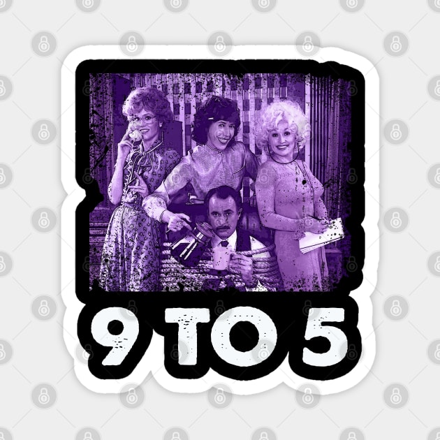 9 to 5 Vibes Vintage Chic Tees Celebrating the Iconic Office Comedy Magnet by Chibi Monster
