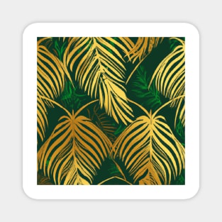 Golden Fern Leaves Magnet