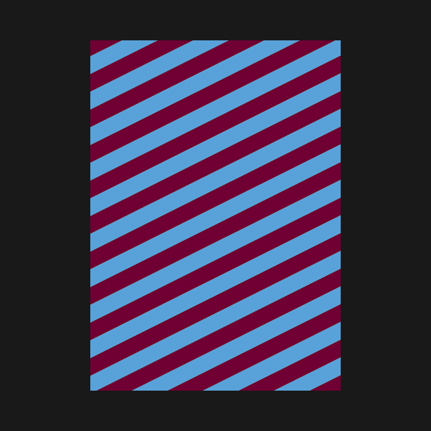 Aston Villa Claret and Blue Angled Stripes by Culture-Factory