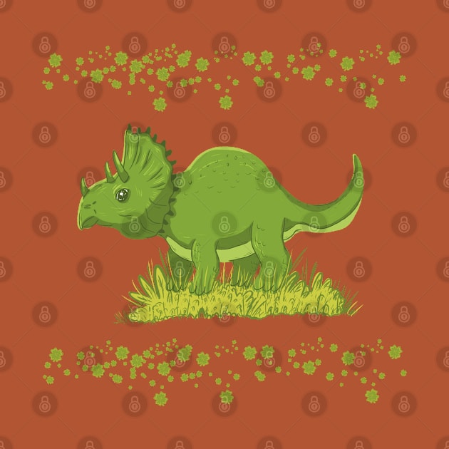 Shamrock dino st patricks day by Xatutik-Art