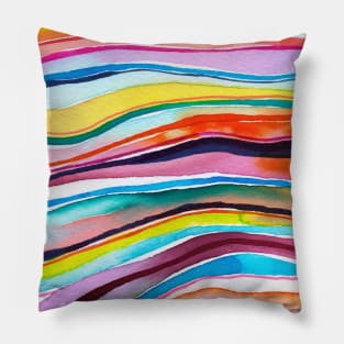 Pocket - MINERAL LAYERS WATERCOLOR COLORFUL Pillow