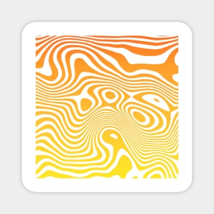 Yellow Orange Abstract Strips Art Magnet