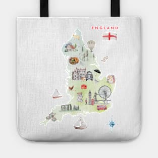 Illustrated Map of England Tote