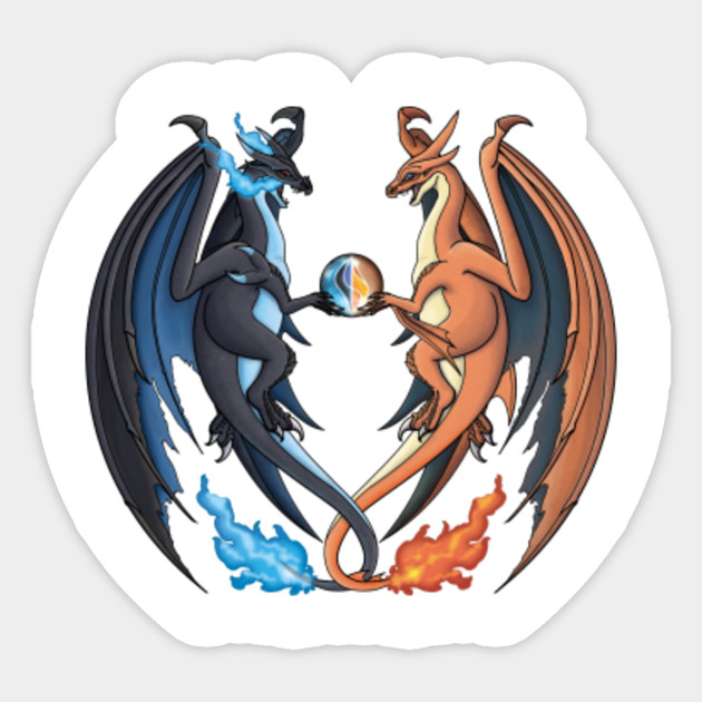 mega charizard x and y mega charizard y sticker teepublic