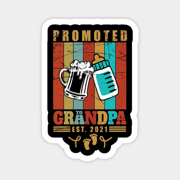 Promoted To Grandpa Baby Reveal Grandpa design EST 2021 Magnet by 2blackcherries