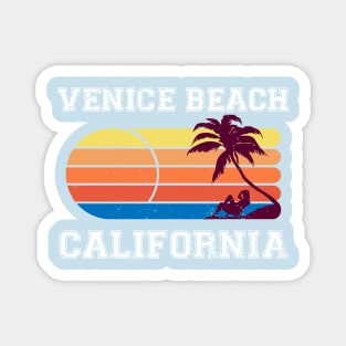 Vintage Style Venice Beach Palm Tree Silhouette Design Magnet