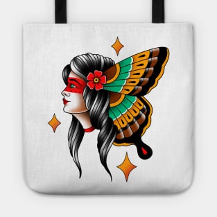 Traditional tattoo butterfly Tote