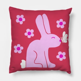 Bunny with Butterfly Pillow