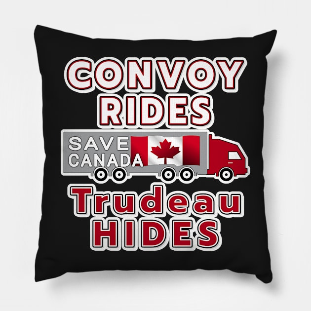 TRUCKERS FOR FREEDOM CONVOY TO OTTAWA CANADA JANUARY 29 2022 RED AND WHITE LETTERS Pillow by KathyNoNoise