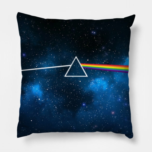 Pink Floyd Dark Side of the Moon Space Blue Pillow by Irla