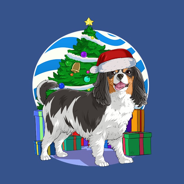 Cavalier King Charles Spaniel Cute Santa Christmas Gift by Noseking