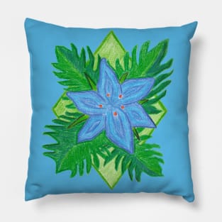 Angapo Emblem with Blue Background Pillow