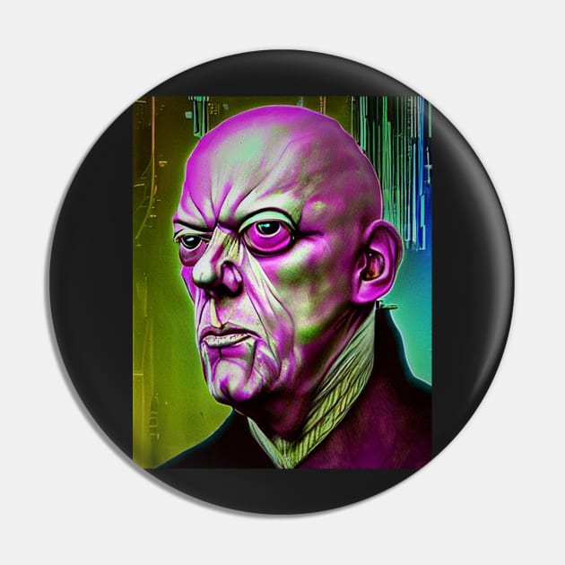 Cyberpunk Aleister Crowley The Great Beast of Thelema  as Cyber Wizard Pin by hclara23