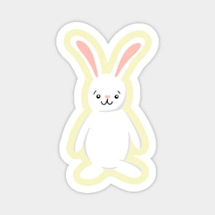 White Bunny Magnet