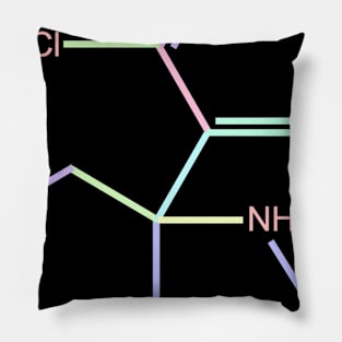 Ketamine Kawaii Pastel Rainbow Molecule Pillow