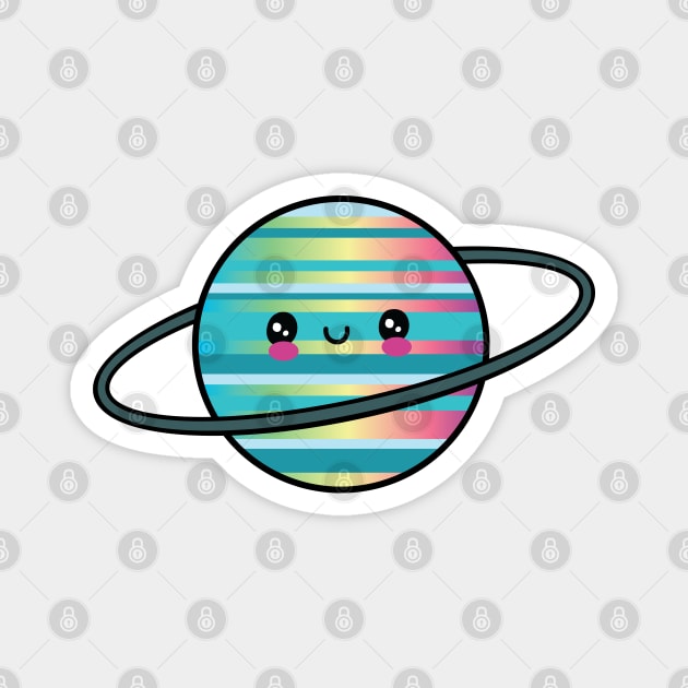 Funny Cute Rainbow Planet Uranus Magnet by Spicy Memes