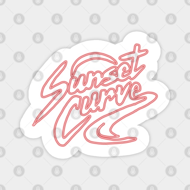 Neon Sunset Curve Magnet by basicallyamess