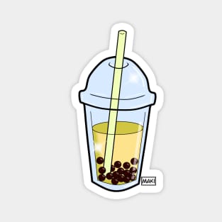 Yellow neon bubbletea Magnet