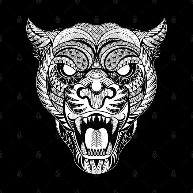 Tribal line Art Tiger by Pirma Pinas