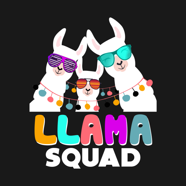 Llama Squad T-Shirt Retro 80s Style Gift by danielsho90