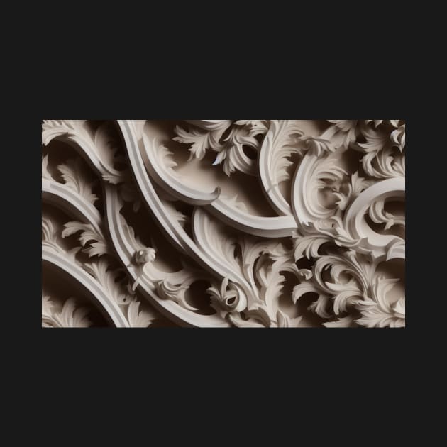 Seamless Leaf Relief Carving VII by newdreamsss