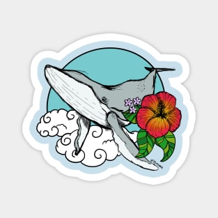 Whale with Flower Magnet