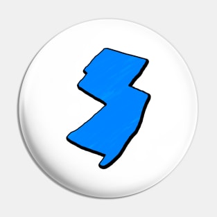 Bright Blue New Jersey Outline Pin