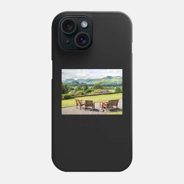 Lake district  Keswick  relaxing view Phone Case by longford