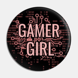 GAMER GIRL Pink cyber circuit Pin