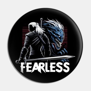 Fearless - Monster Slayer a Midnight Beast - Dark Fantasy Pin