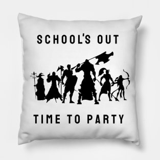 Schools out time to party rpg style Pillow