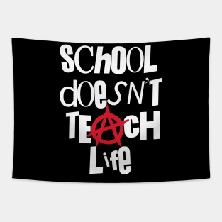 Punk School Does Not Teach Life Vintage Aesthetic Tapestry