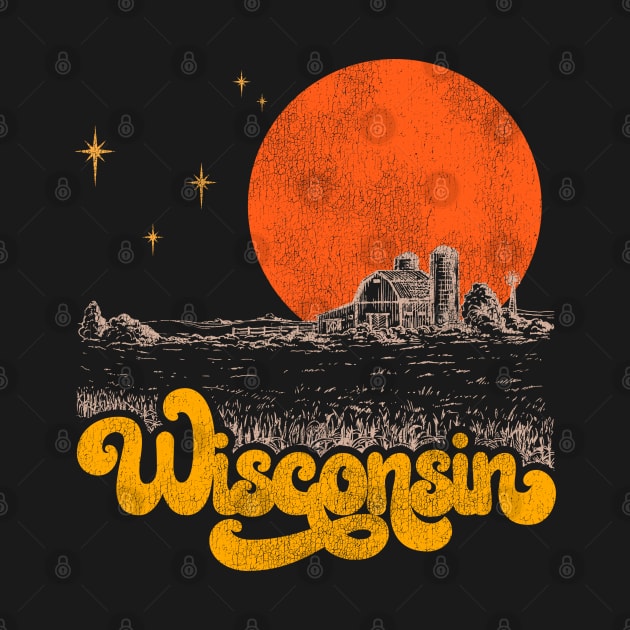 Vintage State of Wisconsin Mid Century Distressed Aesthetic by darklordpug